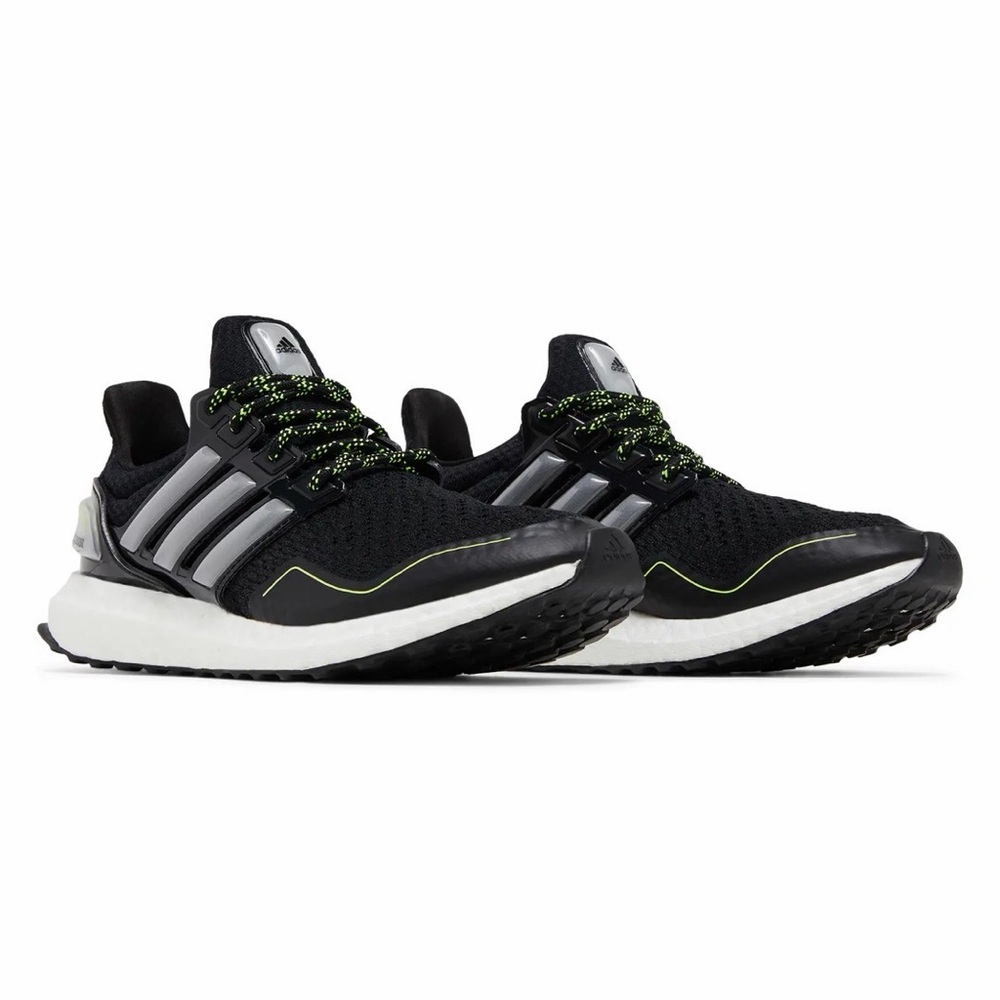 Adidas Ultraboost 1.0 W black team solar yellow running shoes womens 7.5